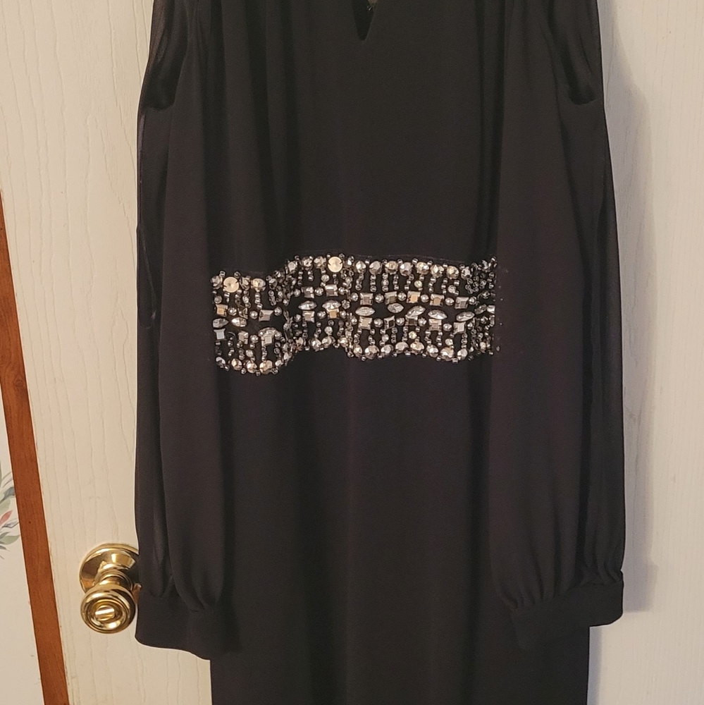 Black long slit up the side leg
